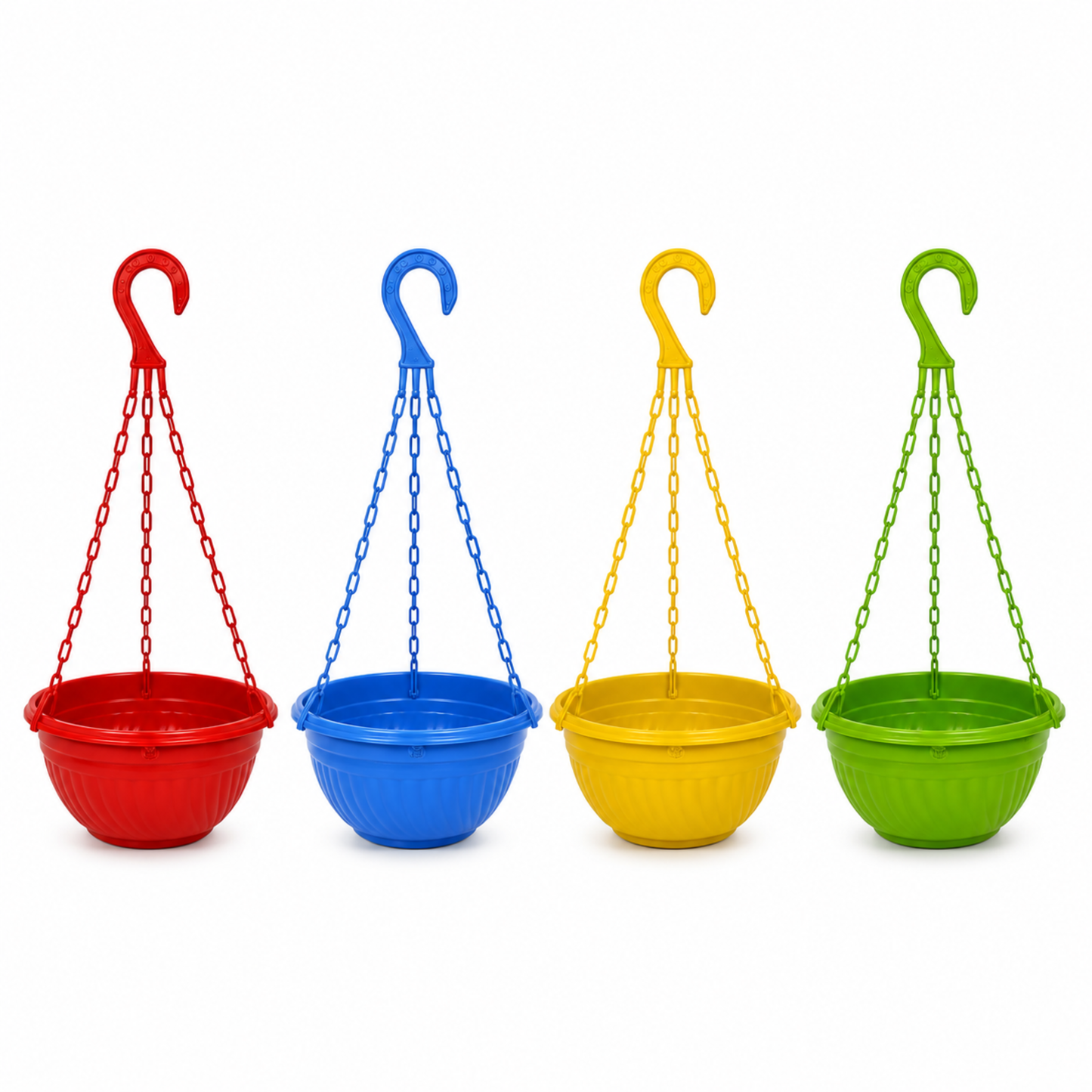 7 Inch (18 cm) Hanging Planter Pot with Durable Hanger | Glossy Finish Designer Hanging Basket for Balcony, Terrace & Indoor Plants
