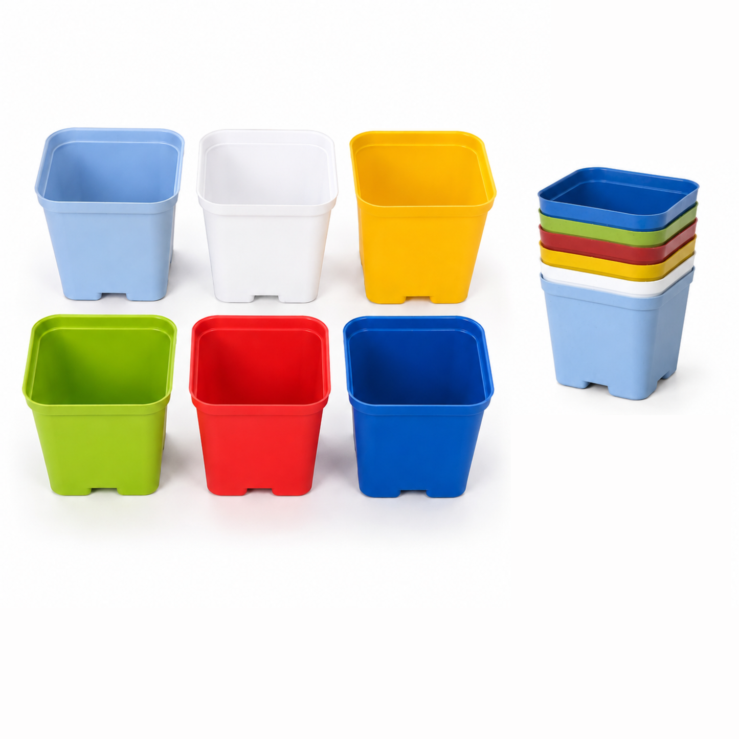 3 Inch (8cm x 8cm) Square Pots - Assorted Colours