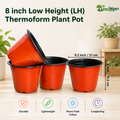 Gachera 8 Inch Thermoform Flower Pot (8" Dia x 6.1" H) | Thermoform Plant Pot for Home Garden, Nursery, Flowering Plants, Vegetables & Ornamental Plants