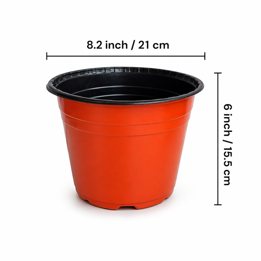 8 Inch Low Height (LH) Thermoform Flower Pot (8" Dia x 6.1" H)